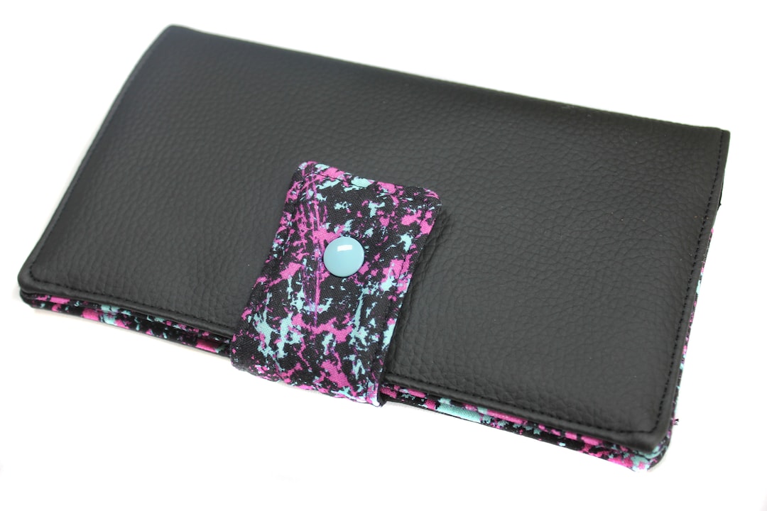 Double Checkbook Holder Imitation Leather and Fabric Etsy