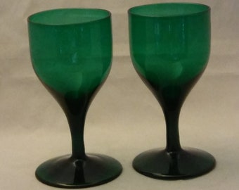 Handblown Glass Goblets - Dessert Wine Glasses Set of Two