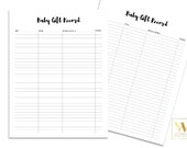 Items similar to Baby Gift Record Sheet, Baby Shower Printable, Baby ...