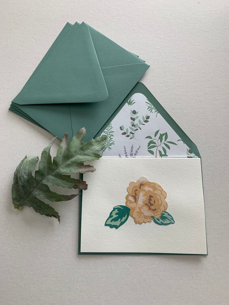 Floral Note Cards With Lined Envelopes Stationery Set Note - Etsy