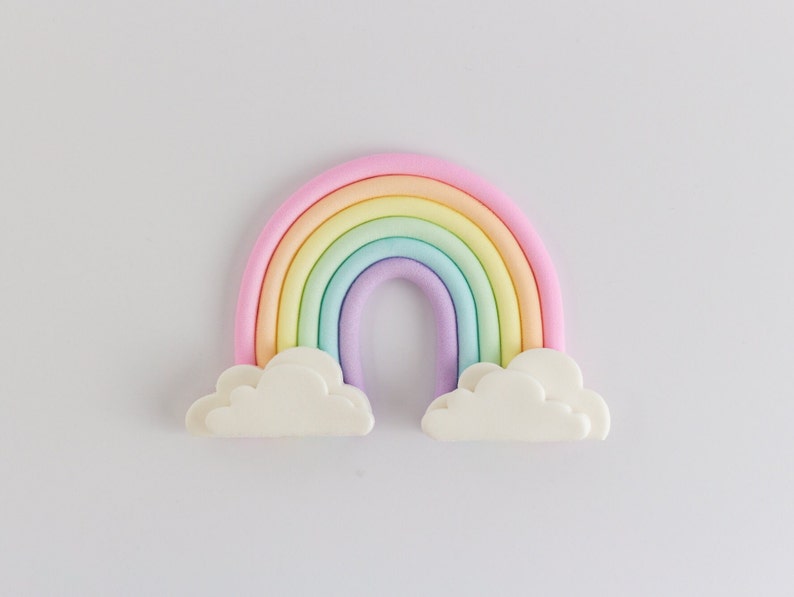 Pastel Rainbow Fondant Cake Topper Small-2nd Picture