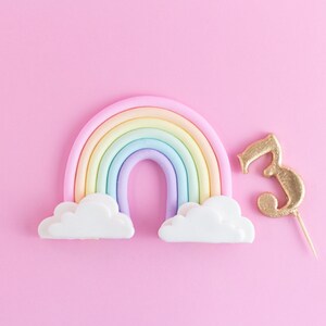 Pastel Rainbow Fondant Cake Topper Bild 6