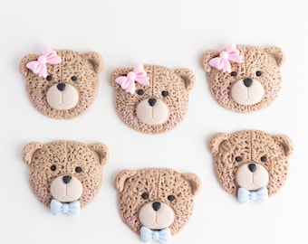 Fondant Teddy Bears, Teddy Bear Cupcake Toppers, Edible Teddy Bear, Fondant Teddy Bear Baby Shower, Small Teddy Bear