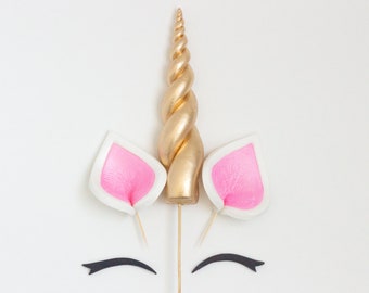 Gold Fondant Unicorn Horn- New Style