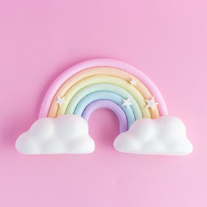 Fondant Rainbow Cake Topper- Pastel