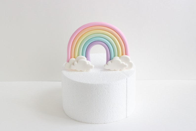 Pastel Rainbow Fondant Cake Topper Bild 7