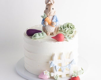 Vintage Peter Rabbit and Garden Fondant Cake Toppers- Shop New!