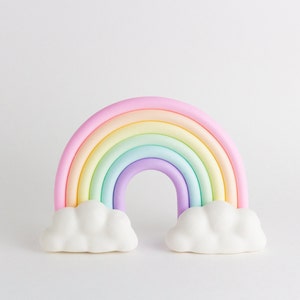 Fondant Rainbow Cake Topper- Pastel