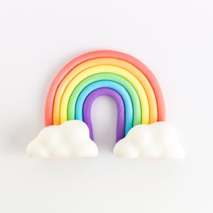 Bright Rainbow Fondant Cake Topper