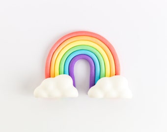 Bright Rainbow Fondant Cake Topper