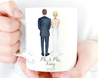De heer en mevrouw Mokken, Huwelijksgift voor Paren, Bruids Douchegift, Douanehuwelijksgift, Gepersonaliseerd Huwelijksgift, Bruid en Bruidegomgift,