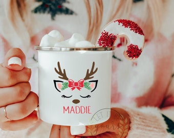 Personalisierte Heiße Schokoladentasse, Kinder Weihnachtstasse, Heiße Kakaotasse für Kinder