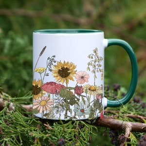 Wildflower Mug, Fall Coffee Mug, Rustic Mug, Fall Lover Gifts