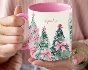 Pink Christmas Mug Gift For Her,  Seasonal Decor, Christmas Village, Pinkmas, Christmas Gifts, Pinkmas Gift For Her, Pink Christmas Town Mug