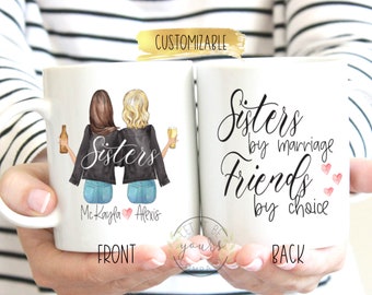 Sister In Law Gift, Sisters By Marriage Friends By Choice, Sister In Law Mug, Future Sister In Law, Birthday Gift, Personalized Gift