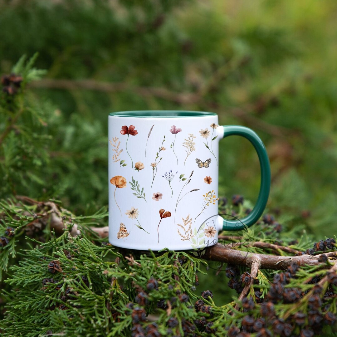 Cottagecore Coffee Mug, Wildflower Mug, Fall Coffee Mug, Rustic Mug ...
