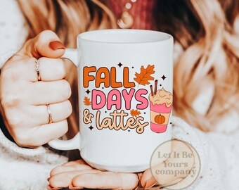 Tasse à café d'automne rose pour Halloween - Cadeaux d'automne pour elle - Décoration d'Halloween -