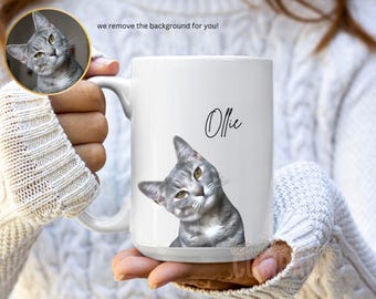 Custom Pet Mug Dog Coffee Cup Personalized Pet Mugs Gift Idea For Cat Lover Custom Cat Portrait Cat Mom Personalized Pet Mug Cat Mom Cat Dad
