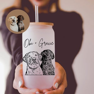 Custom Pet Mug, Dog Mom Glass , Custom Pet Beer Can Glass, Dog Lover Gift, Pet Portrait Glass Tumbler, Gift For Dog Dad, Pet Memorial Gift