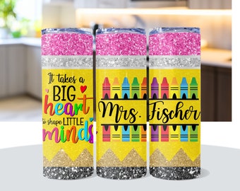 Teacher Gifts Personalized Tumbler, Teacher Appreciation Gifts, Custom Teacher Tumbler with lid and straw
