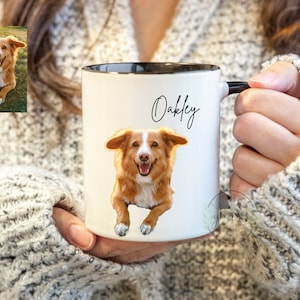 Personalisierte Haustierbecher Hund Kaffeetasse personalisierte Haustierbecher Geschenkidee für Hundeliebhaber Benutzerdefinierte Hundeportrait Hundemama personalisierte Haustierbecher Hundemama Hund Papa