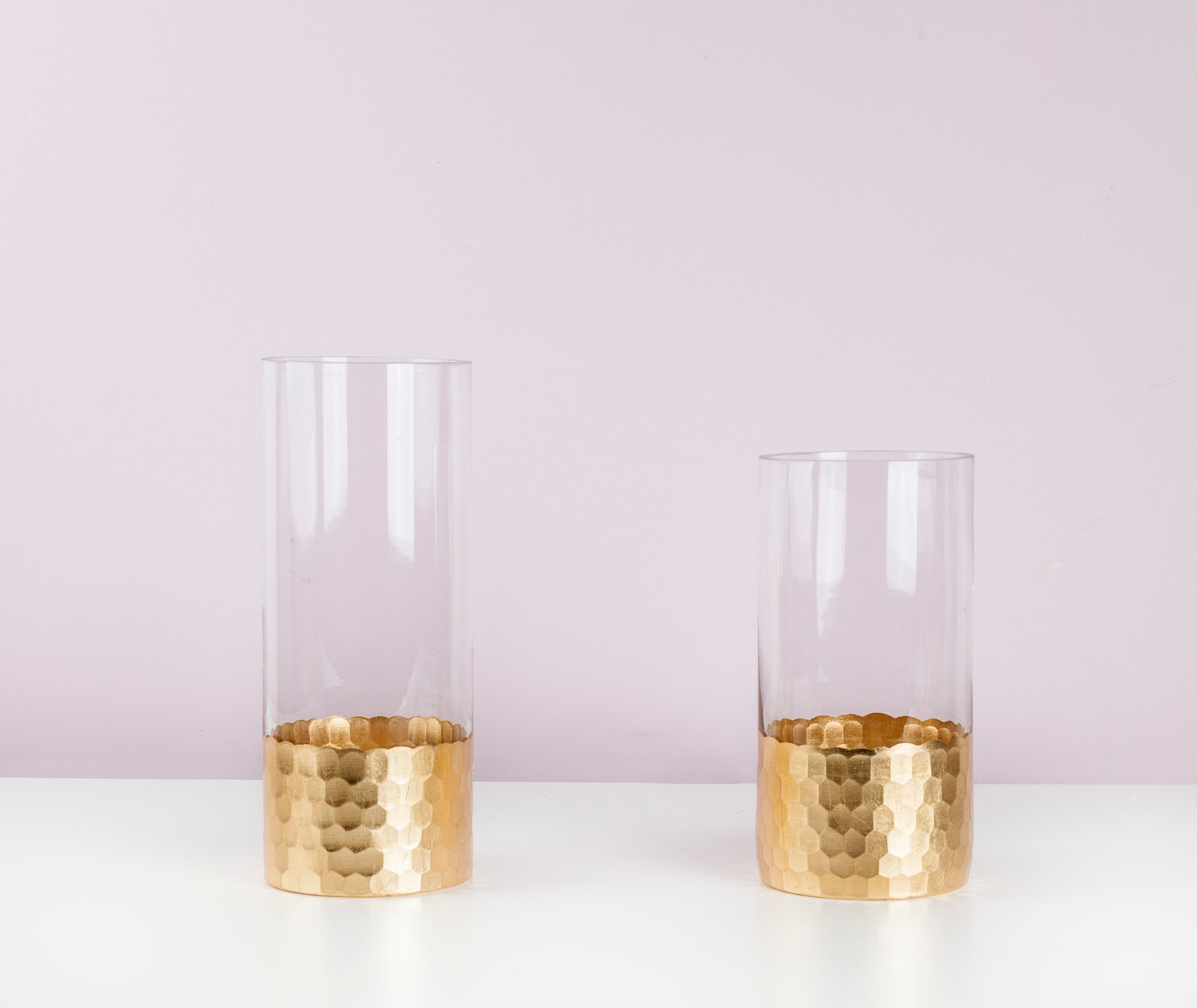 Gold Bottom Cylinder Glass Vase for Centerpieces and Floral Etsy