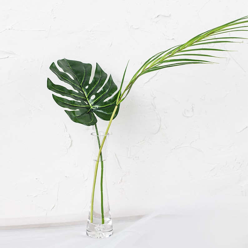 New Monstera Palm Leaf Vase Set/ Artificial plants and a ...