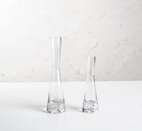 A Simple Flared Glass Vase Bud Desk Slender Vase For Etsy