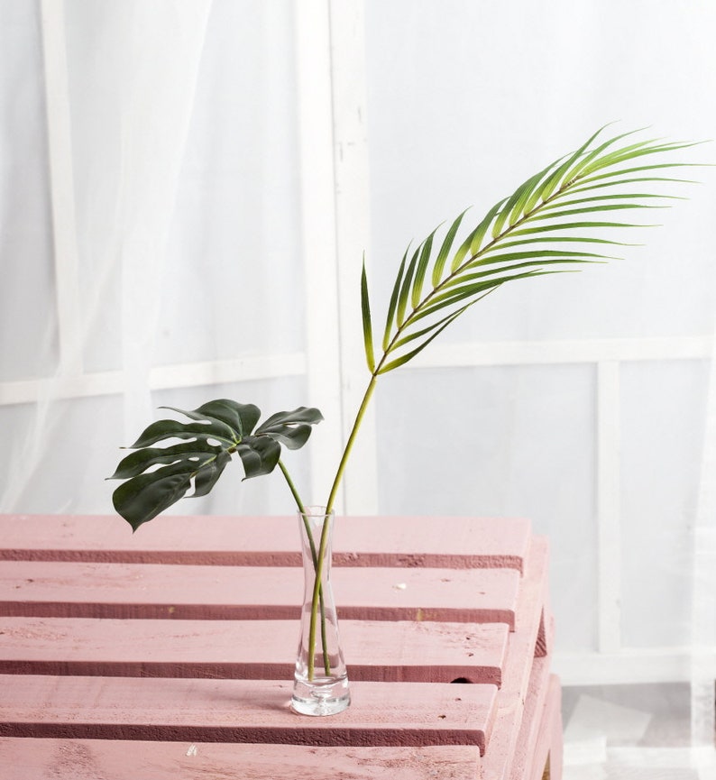 New Monstera Palm Leaf Vase Set/ Artificial plants and a Etsy