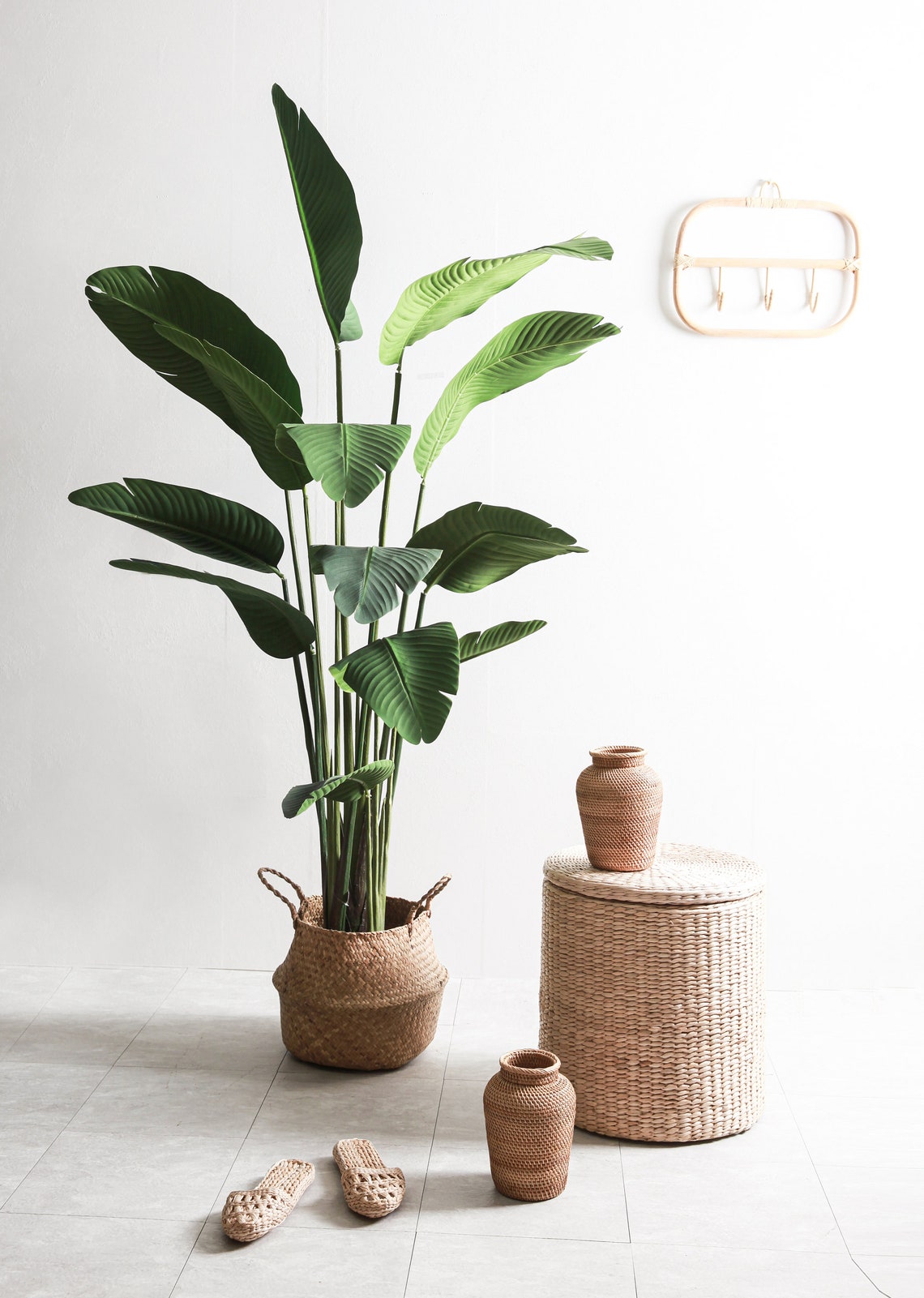 Wicker Rattan Flower Vase / Decorative 7 H Handwoven Etsy