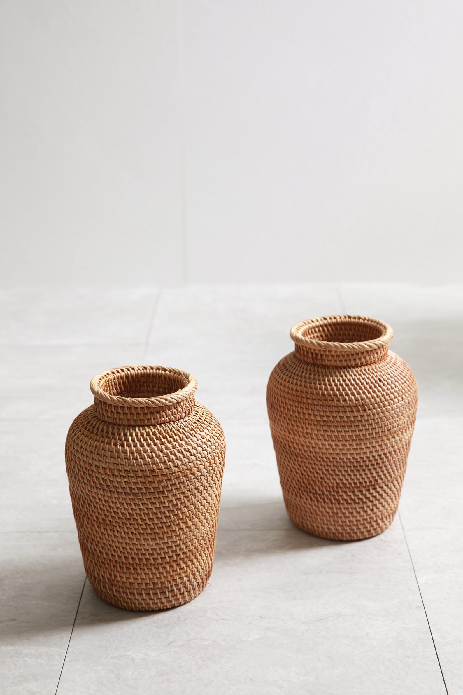 Wicker Rattan Flower Vase / Decorative 7 H Handwoven Etsy