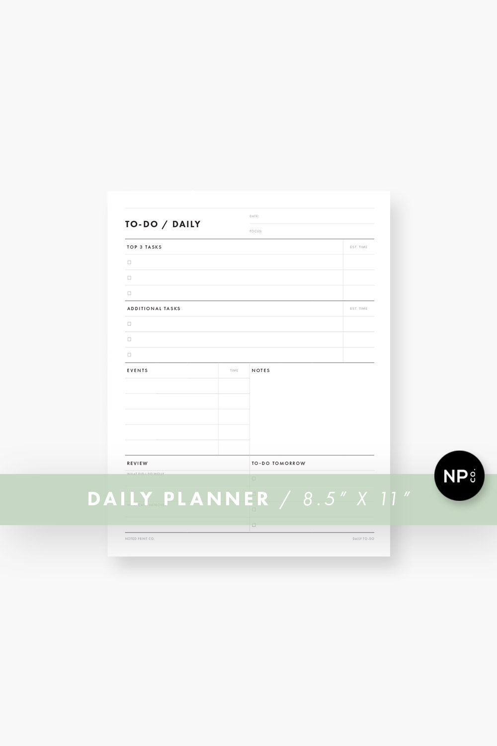 Printable Day by day Timetable PDF, Productiveness Planner, Docket, Organizer, ToDo Listing, Agenda - Minimalist Innovative - Letter Measurement Quick Obtain image relating to Full Focus Planner Pdf named Printable Every day Plan PDF, Productiveness Planner, Docket, Organizer, ToDo Checklist, Routine - Minimalist Revolutionary - Letter Dimension Quick Obtain