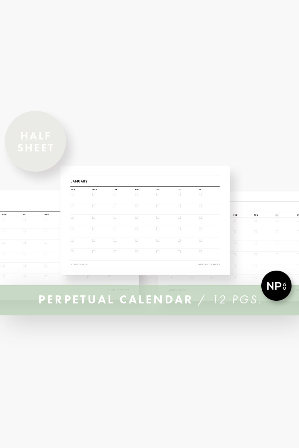 Perpetual Calendar 5.5 X 8.5 Half Sheet Size Printable PDF - Etsy