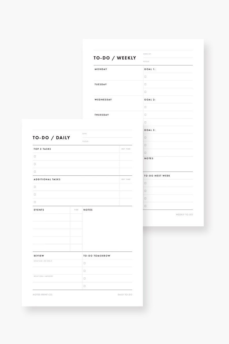 Planner Bundle 5.5 X 8.5 Half Sheet Printable PDF Daily, Weekly ...