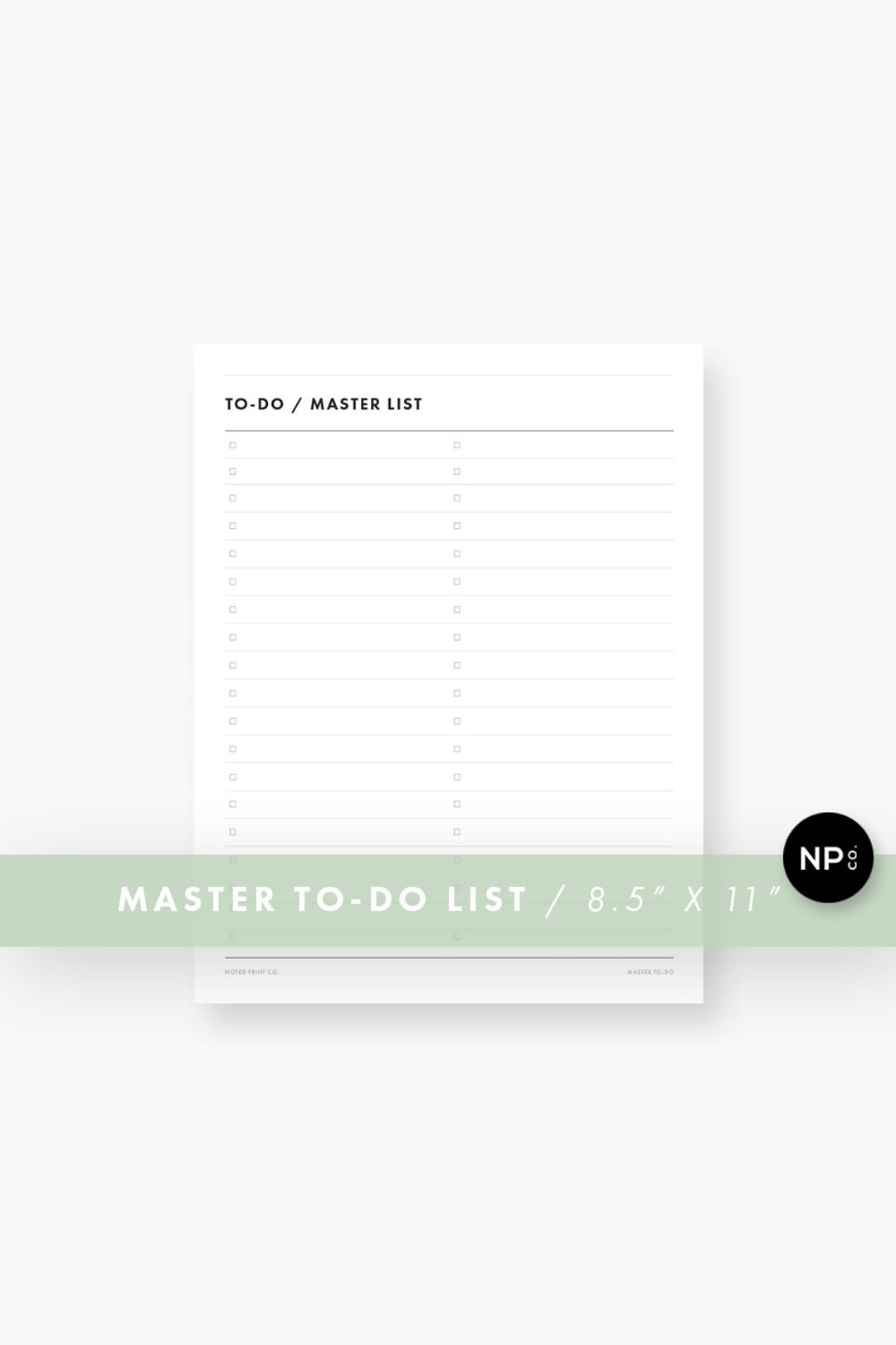 Master to Do List - Printable PDF - Digital Download - Minimalist ...