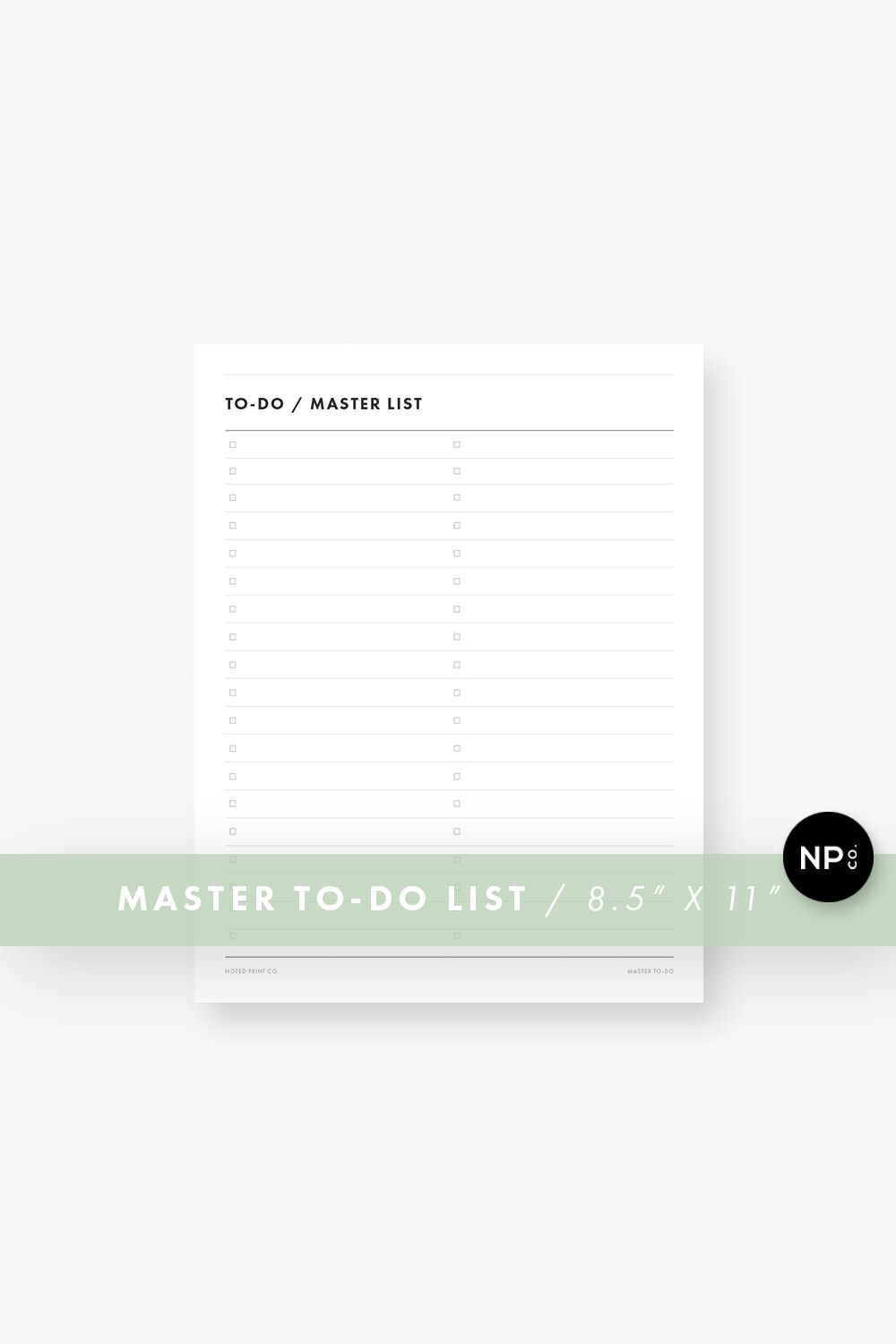 Master to Do List Printable PDF Digital Download Minimalist Modern