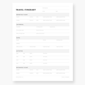 Vacation Planner Template / Travel Itinerary Planner / Printable Trip Organizer / Printable Vacation Itinerary Planner / Travel Planner PDF image 2