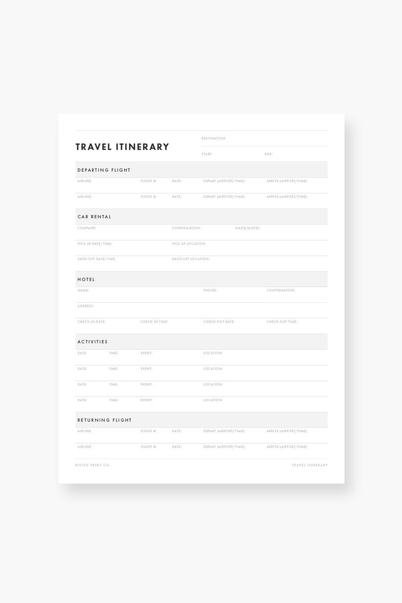 Vacation Planner Template / Travel Itinerary Planner / Printable Trip Organizer / Printable Vacation Itinerary Planner / Travel Planner PDF image 2