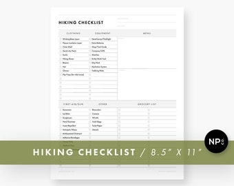 Hiking Checklist Printable / Packing List For Day Hiking