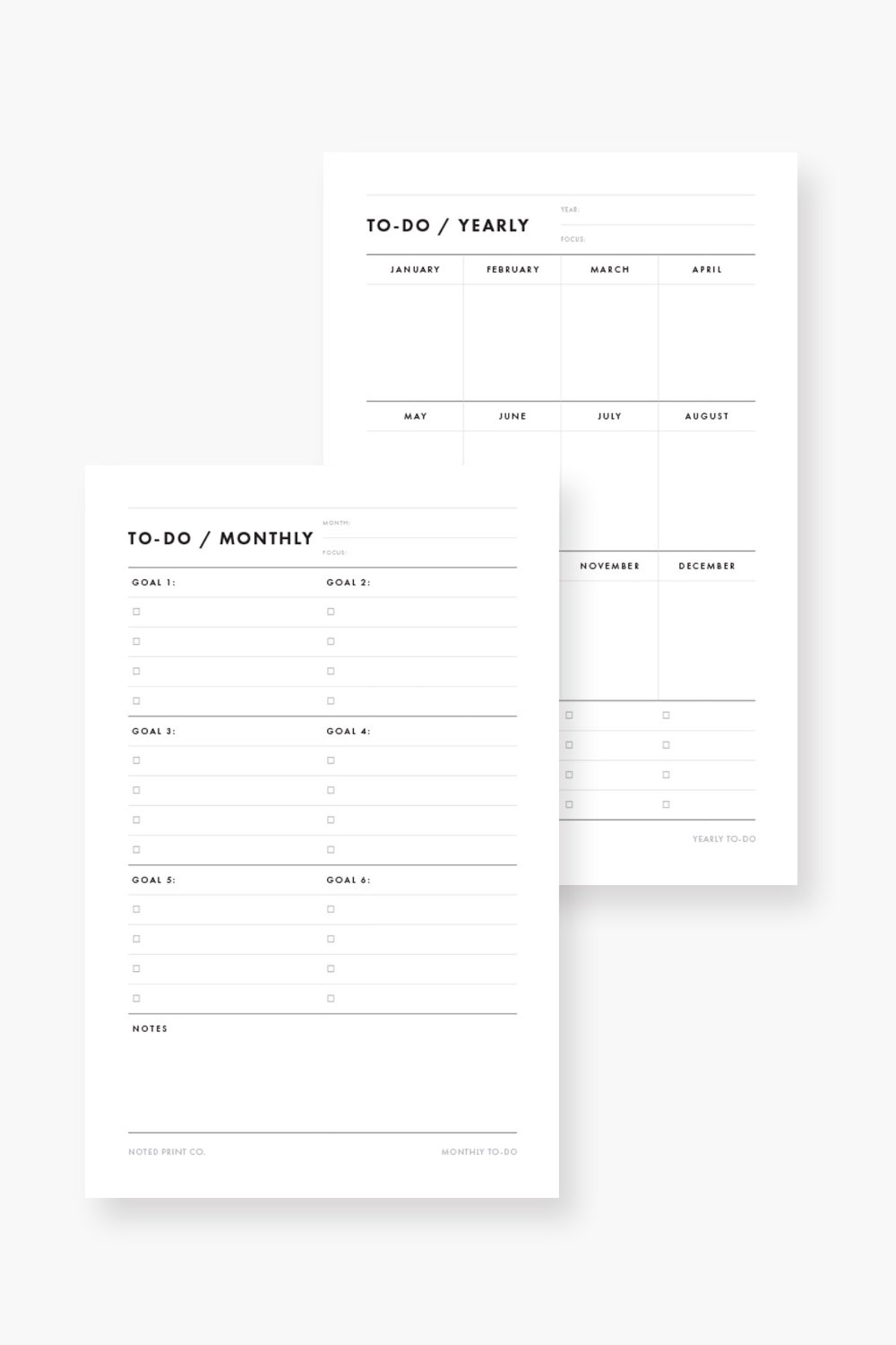 Planner Bundle 5.5 X 8.5 Half Sheet Printable PDF Daily, Weekly, Monthly to Do List 12 Month ...