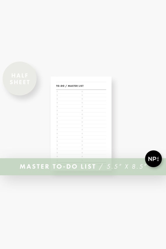 To Do List 5.5 x 8.5 Half Sheet Printable PDF Instant | Etsy