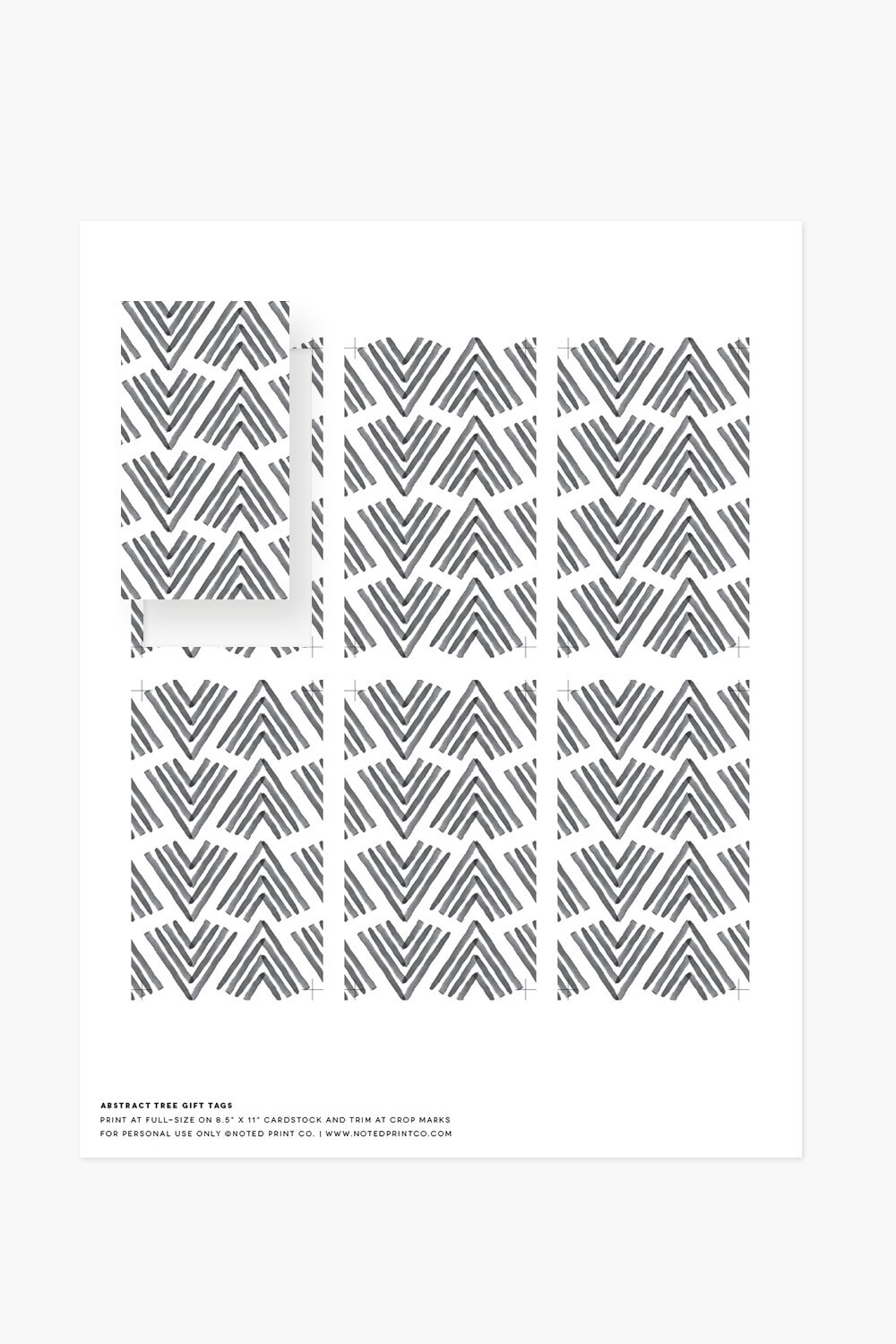 Modern Printable Gift Tags - Instant Download - PDF - Black and White ...
