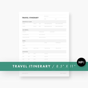 Vacation Planner Template / Travel Itinerary Planner / Printable Trip Organizer / Printable Vacation Itinerary Planner / Travel Planner PDF image 1