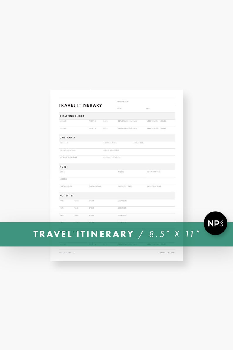 Vacation Planner Template / Travel Itinerary Planner / Printable Trip Organizer / Printable Vacation Itinerary Planner / Travel Planner PDF image 1