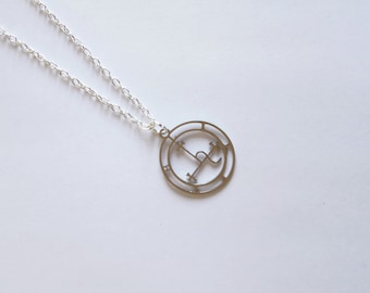 Seal of Lilith sigil symbol silver plated pendant necklace. 20 inch chain.