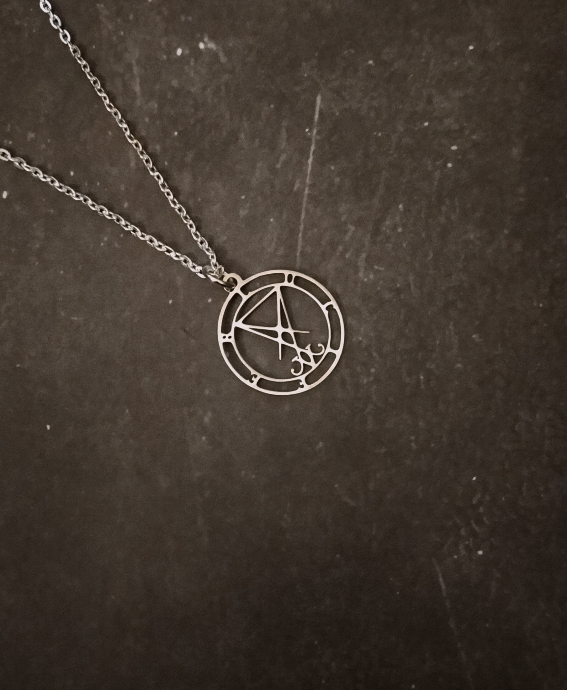 Lucifer Rava Chain Sigil of Lucifer Stainless Steel Symbol and Silver Plated Necklace. 18 ...