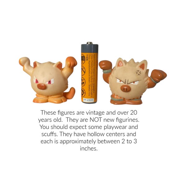 Mankey, Primeape Vintage Bandai Pokemon Finger Puppet Character
