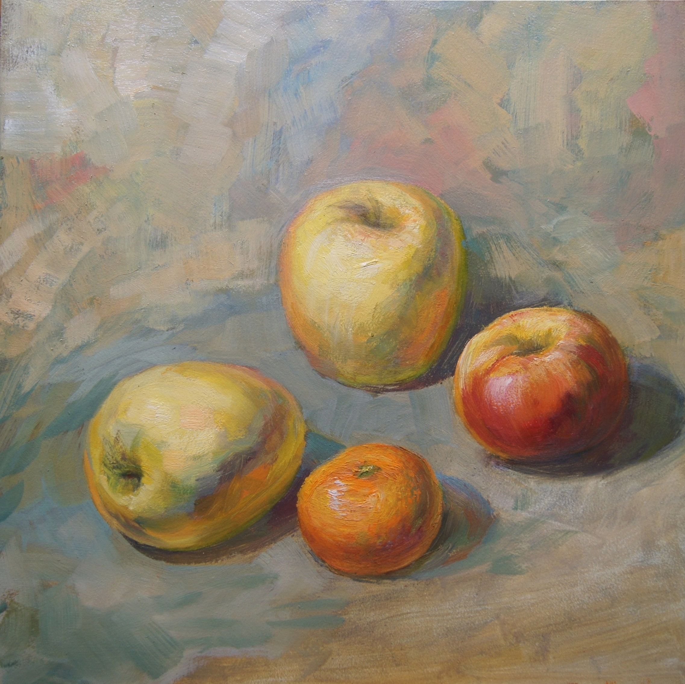 Kichen fruit oil painting.  Apples. Painting Fruit. Still life. Realistic handmade. Original Oil Painting 37x37cm