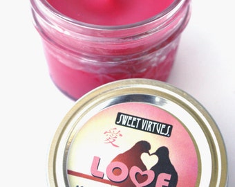 Red Scented Soy Wax Candles,Hand Poured Love,Made in USA,Sweet Virtues