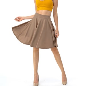 Women's Basic Versatile Stretchy Flared Casual Mini Skater Skirt Made in USA